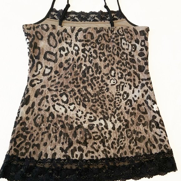 Maurices women's vintage cheetah lined camisole US M, adj. straps, lace trim - Picture 3 of 9